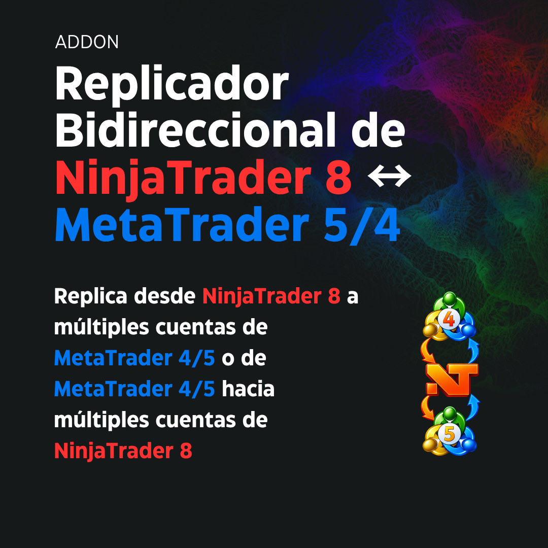 Replicador bidirecional NinjaTrader 8 ↔ MetaTrader 5/4 [Contas ilimitadas]