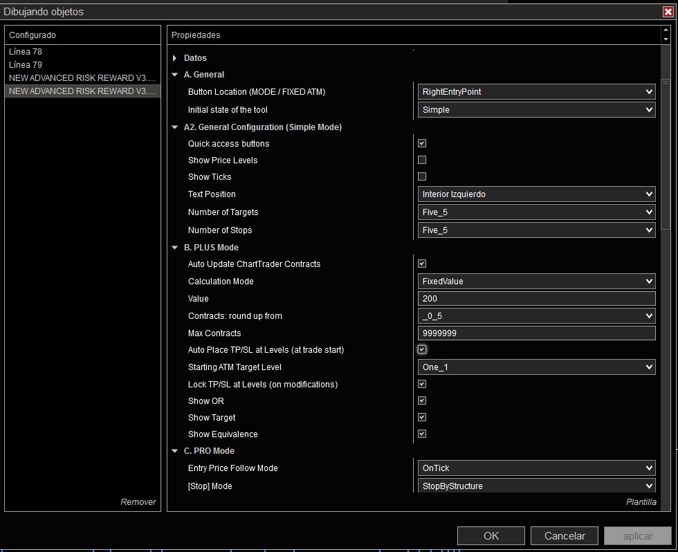 Advanced Risk Reward V3 para NinjaTrader 8