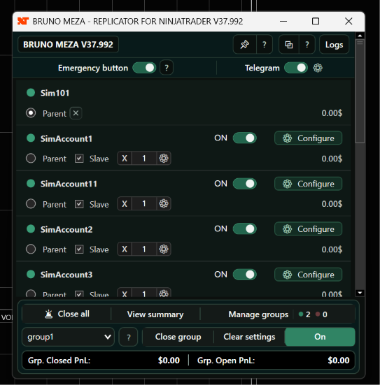 Replicador para NinjaTrader 8, TradingView y Tradovate